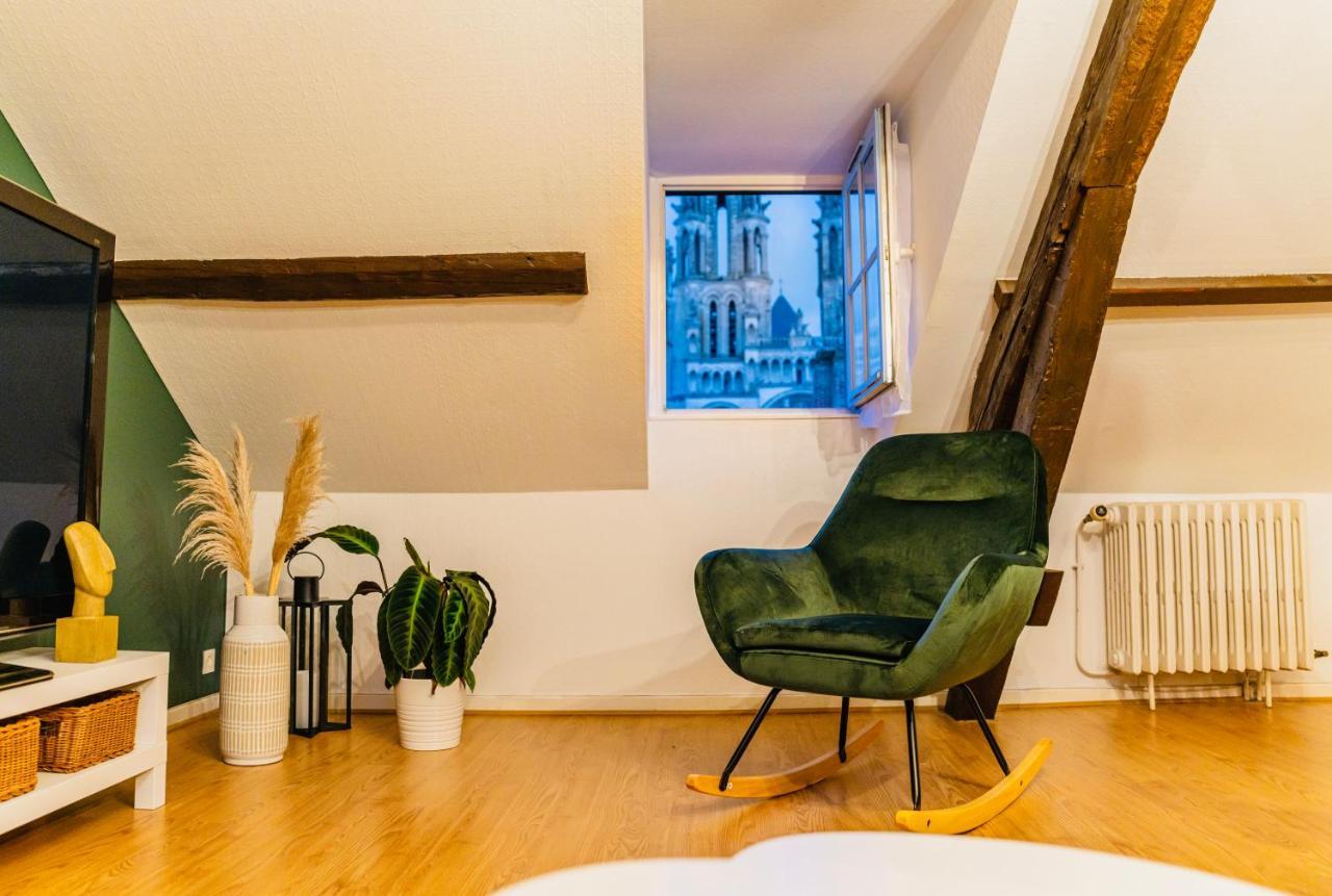 Nid Douillet La Cour Du Dauphin, Vue Cathedrale Imprenable Apartment Laon Luaran gambar
